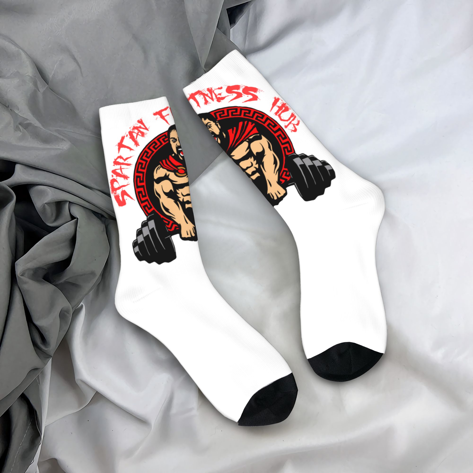 Dress Sock Men - ถุงเท้าผู้ชายแบบสปาร์ตันยิม ถุงเท้าแฟชั่นสำหรับออกกำลังกาย เพาะกาย ฟิตเนส เสริมสร้างกล้ามเนื้อ ใส่ได้ทุกฤดูใบไม้ผลิ
