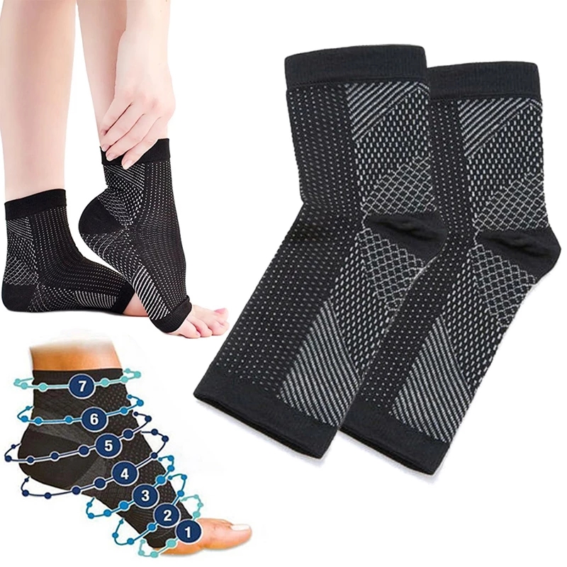 Ankle Brace Sock - Foot Angel ป้องกันความเมื่อยล้าเท้าอุปกรณ์พยุงข้อเท้าจักรยานวิ่งบาสเกตบอลกีฬากลางแจ้งผู้ชายข้อเท้าข้อเท้าถุงเท้า