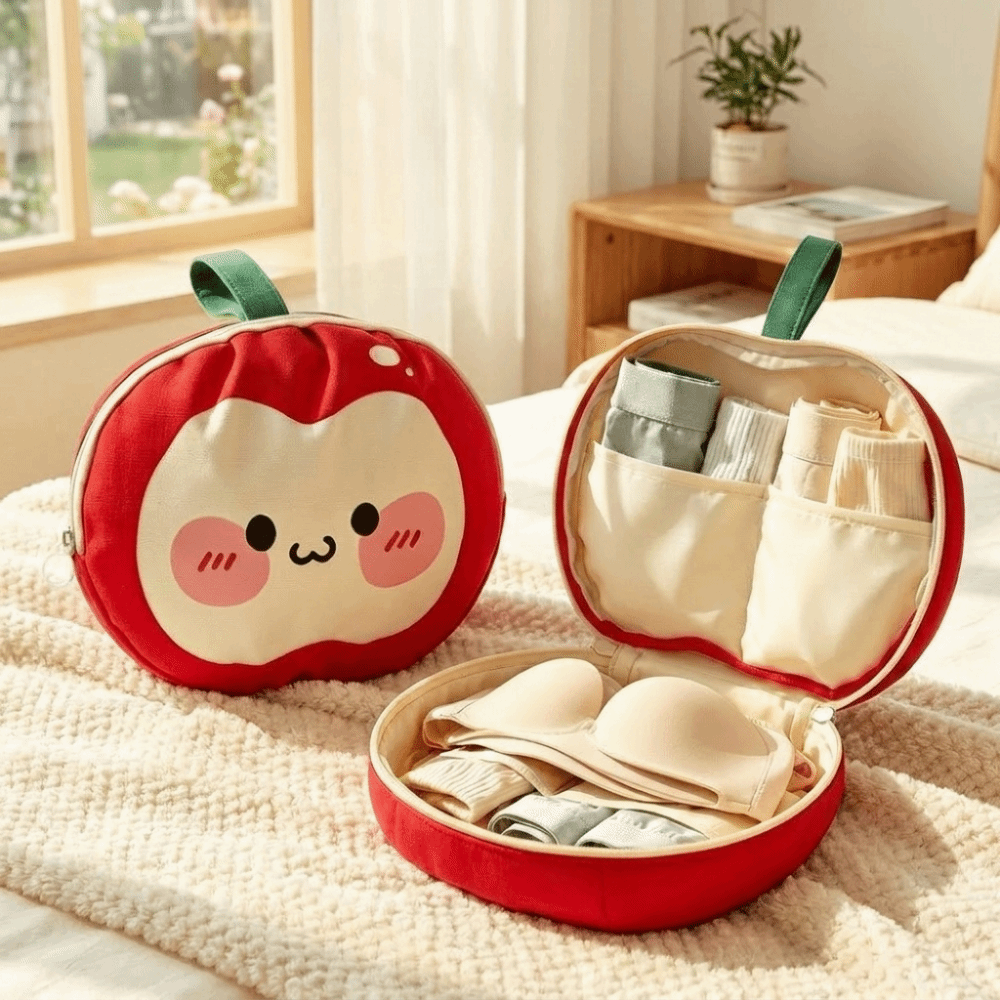Sock Organizer Tray - กระเป๋าเก็บชุดชั้นในความจุขนาดใหญ่พร้อมช่องใส่ของ กระเป๋าเก็บชุดชั้นในแบบพกพา กระเป๋าจัดระเบียบถุงเท้าลายการ์ตูนแบบพับได้ กระเป๋าเดินทาง