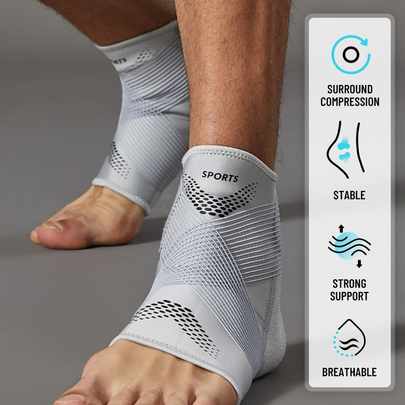 Ankle Brace Sock - 1 ชิ้น ถุงเท้ารัดข้อเท้าแบบปรับได้ ไม่มีปลายเท้า ถุงเท้ารัดข้อเท้าแบบยืดหยุ่นสูง พร้อมสายรัด