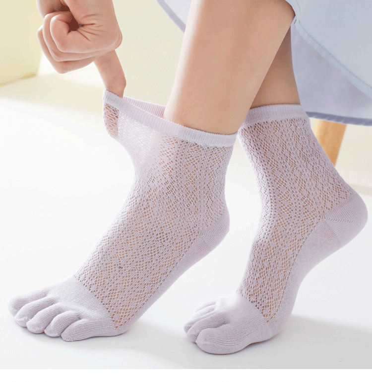 Toe Sock Split - ตาข่ายฤดูร้อนกลาง-ห้านิ้วถุงเท้า Split-Toe ถุงเท้าผู้หญิงถุงเท้าผ้าฝ้าย-ผ้าฝ้ายที่มีคุณภาพสี่ฤดูบางห้าถุงเท้า Toe