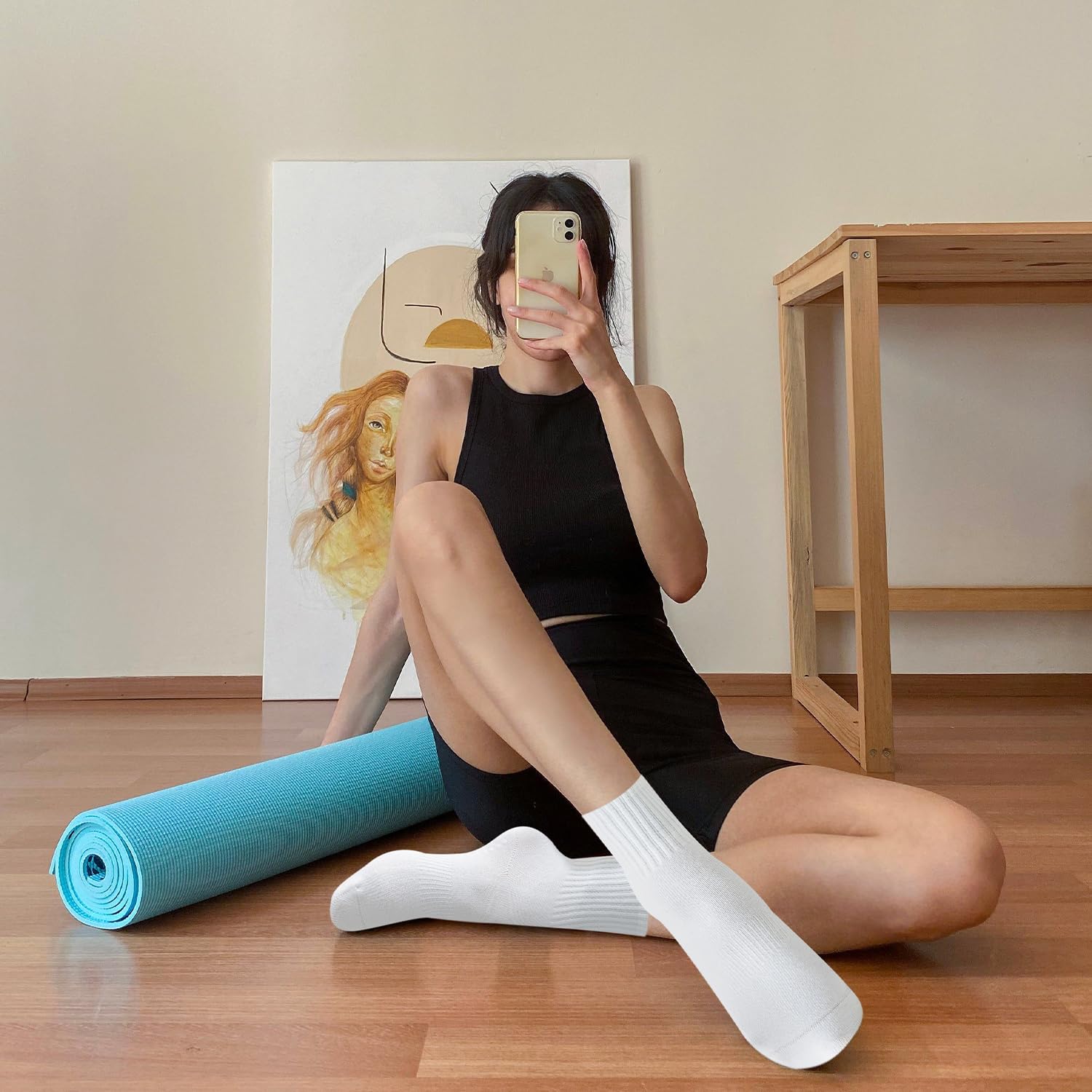 ถุงเท้าโยคะสตรี 4-6 คู่ พื้นรอ - Grip Sock Yoga บทวิจารณ์และราคา