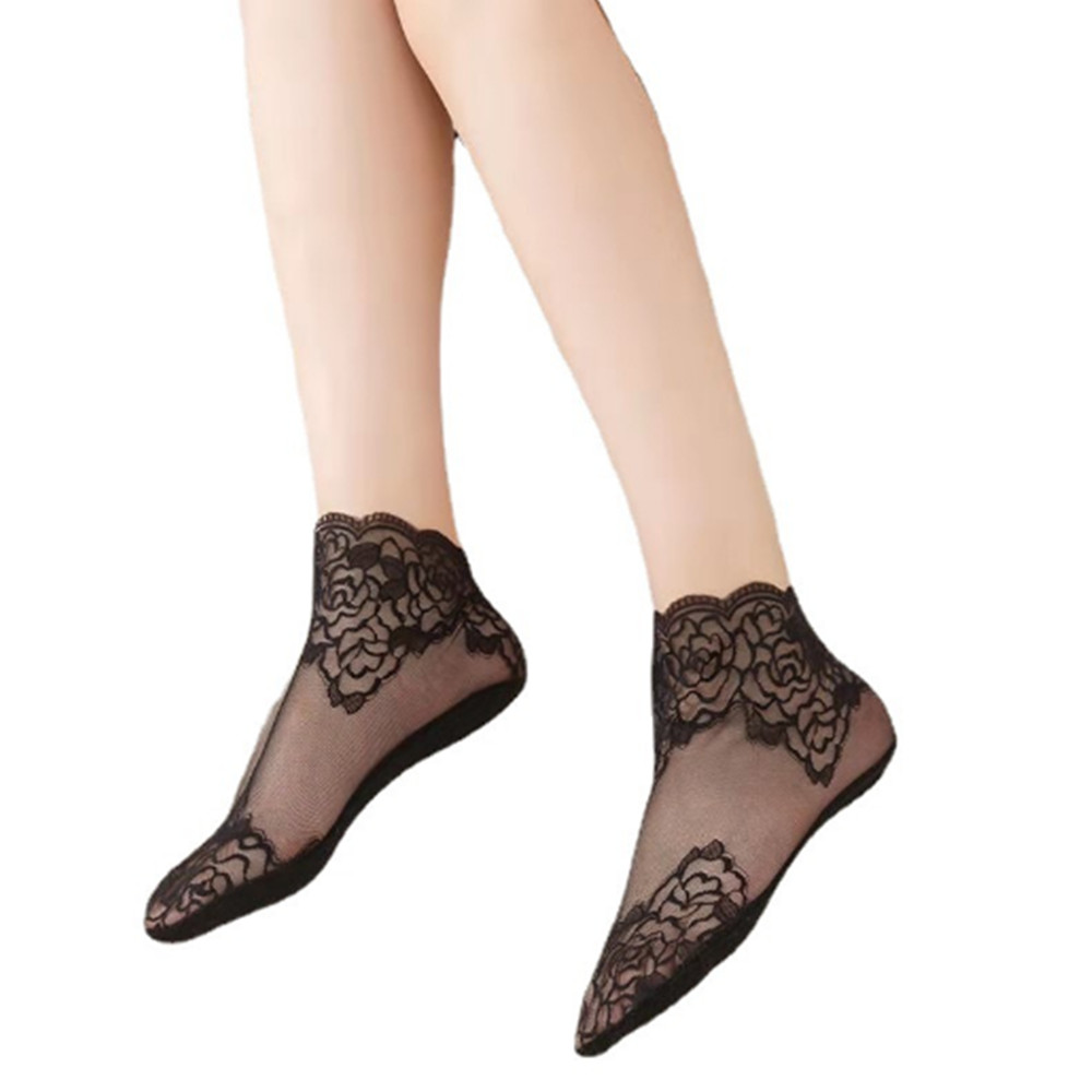 ถุงเท้าผู้หญิงแบบบางลายลูกไม้ก - Invisibility Sock Loafer บทวิจารณ์และราคา