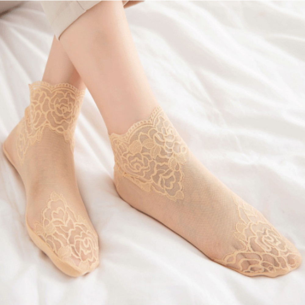 ถุงเท้าผู้หญิงแบบบางลายลูกไม้ก - Invisibility Sock Loafer บทวิจารณ์และราคา