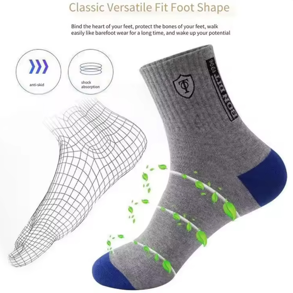 ถุงเท้าผู้ชายแบบพรีเมียม 5/10  - Cotton Crew Sock Pack บทวิจารณ์และราคา